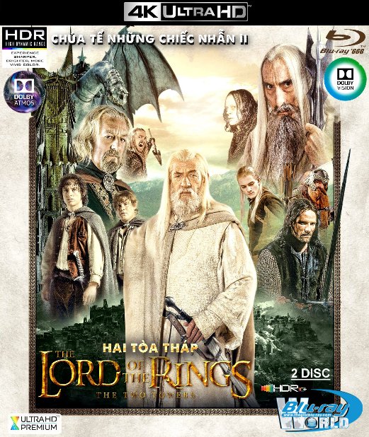 4KUHD-626. The Lord of the Rings II : The Two Towers Extended - Chúa Tể Của Những Chiếc Nhẫn II : Hai Tòa Tháp (2 DISC) 4K-66G (TRUE- HD 7.1 DOLBY ATMOS - DOLBY VISION)